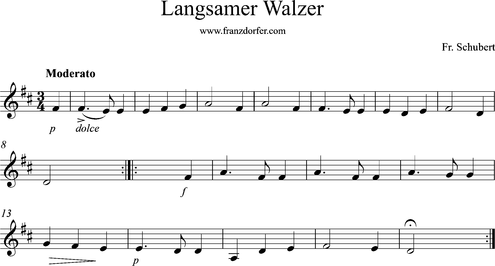 Violine, Langsamer Walzer, D-Dur